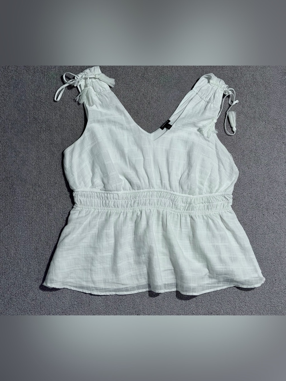 Torrid Tie-Shoulder V-Neck Smocked Waist Tank Top - Size 1 (1X)